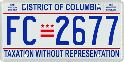 DC license plate FC2677