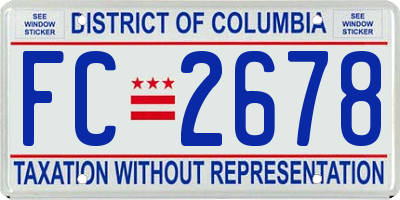 DC license plate FC2678