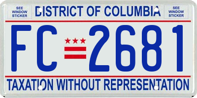 DC license plate FC2681