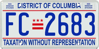 DC license plate FC2683