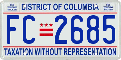 DC license plate FC2685