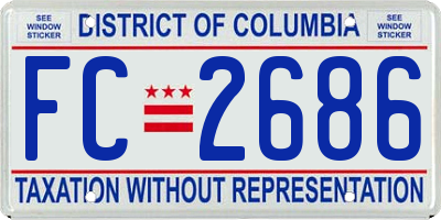 DC license plate FC2686