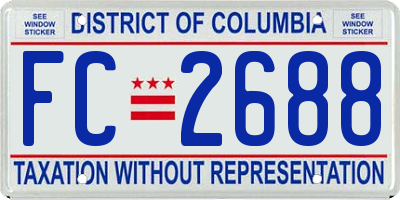 DC license plate FC2688