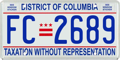 DC license plate FC2689