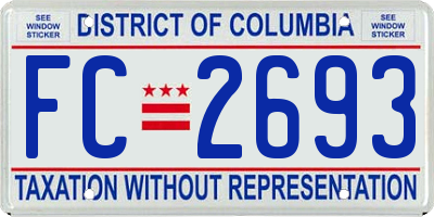 DC license plate FC2693