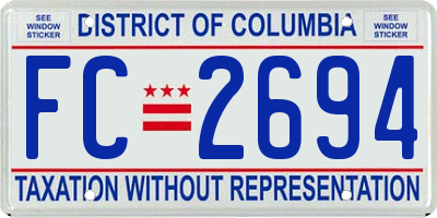 DC license plate FC2694