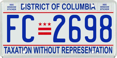 DC license plate FC2698