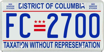 DC license plate FC2700