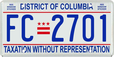 DC license plate FC2701