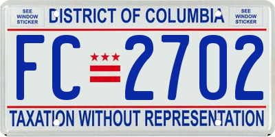 DC license plate FC2702