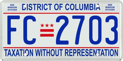 DC license plate FC2703