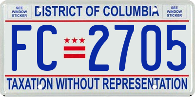 DC license plate FC2705