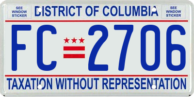 DC license plate FC2706