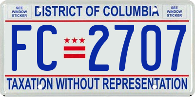 DC license plate FC2707