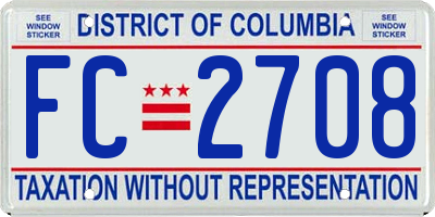 DC license plate FC2708