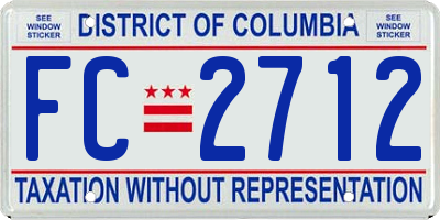 DC license plate FC2712