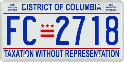 DC license plate FC2718