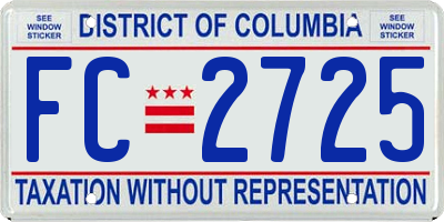 DC license plate FC2725