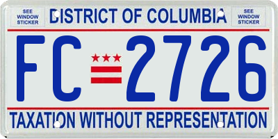 DC license plate FC2726