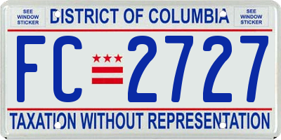 DC license plate FC2727