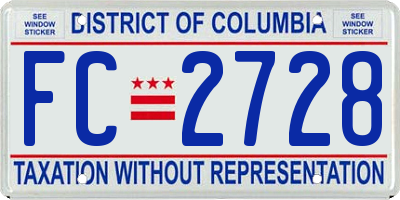 DC license plate FC2728