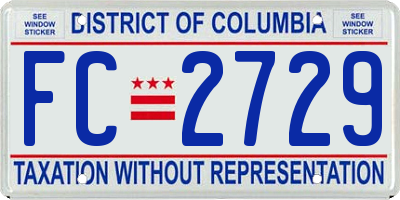 DC license plate FC2729