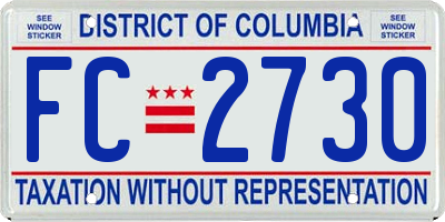 DC license plate FC2730