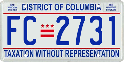 DC license plate FC2731