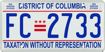 DC license plate FC2733