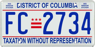 DC license plate FC2734