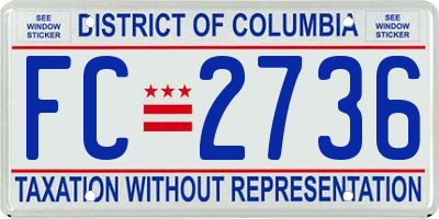 DC license plate FC2736