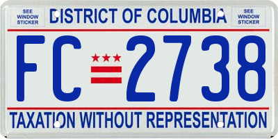 DC license plate FC2738