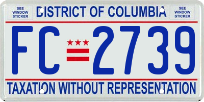 DC license plate FC2739