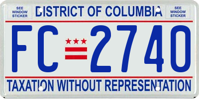 DC license plate FC2740