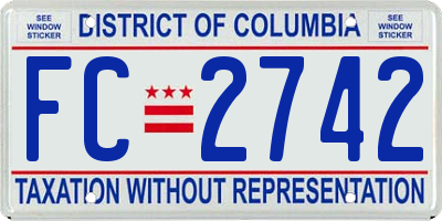 DC license plate FC2742