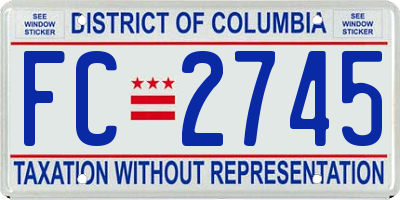 DC license plate FC2745