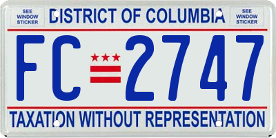 DC license plate FC2747