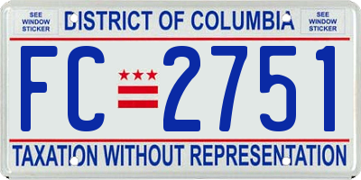 DC license plate FC2751