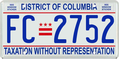 DC license plate FC2752