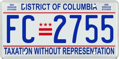 DC license plate FC2755