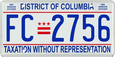 DC license plate FC2756