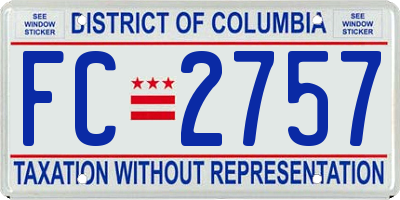 DC license plate FC2757