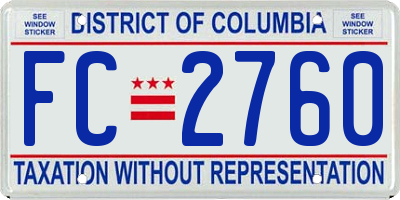 DC license plate FC2760