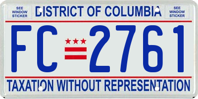 DC license plate FC2761