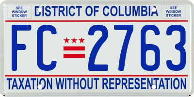 DC license plate FC2763