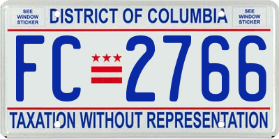 DC license plate FC2766