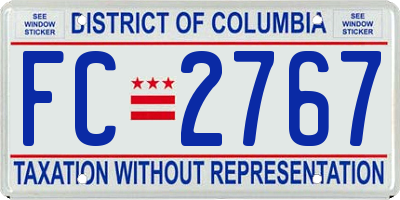 DC license plate FC2767