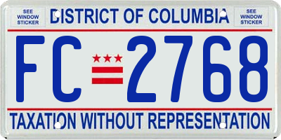 DC license plate FC2768