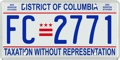 DC license plate FC2771