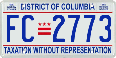 DC license plate FC2773